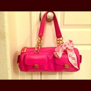 Hot Pink Leather Juicy Couture Bag Gold Detail