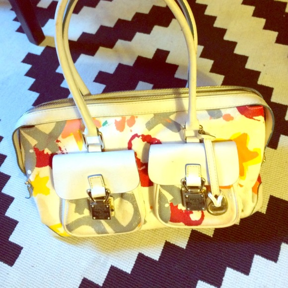Dooney & Bourke, white graffiti bag