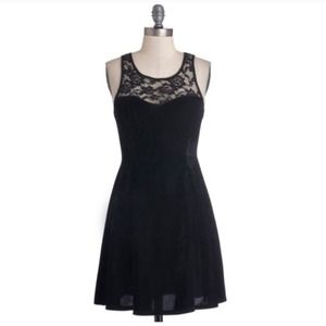 Black Velvet and Lace Dress