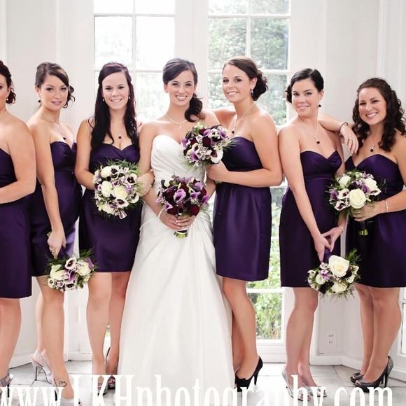 Purple bridesmaid cocktail dress