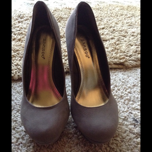 Bamboo Grey Suede Heels
