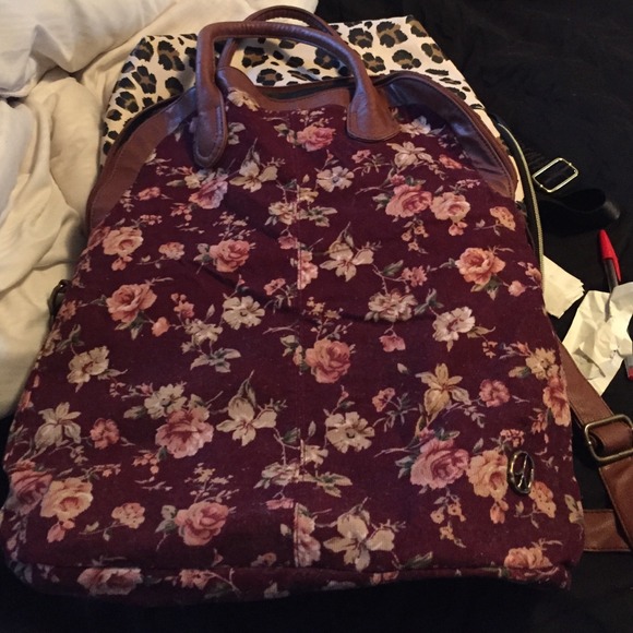 Burgundy flower purse