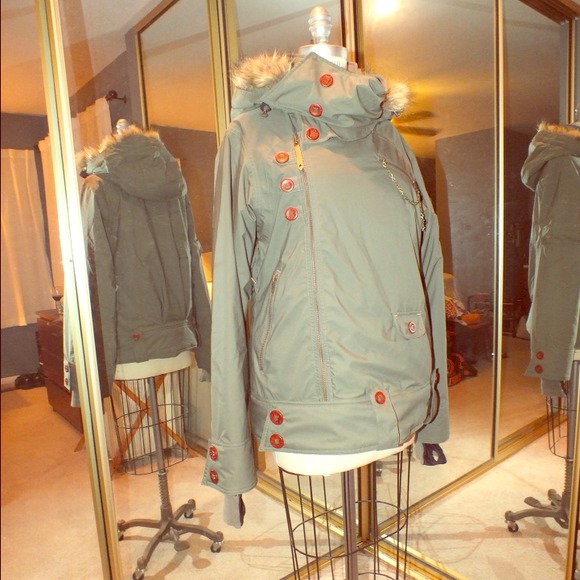 Olive colored, Oakley tech outerwear