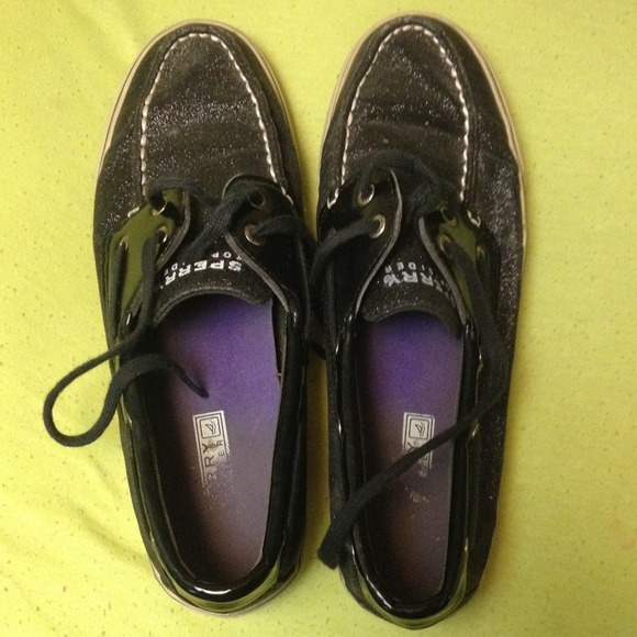 Black sparkle Sperrys