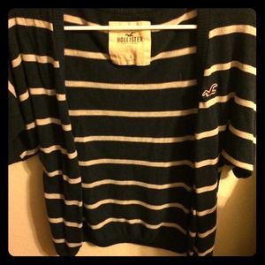 Navy & Cream striped cardigan. Hollister new