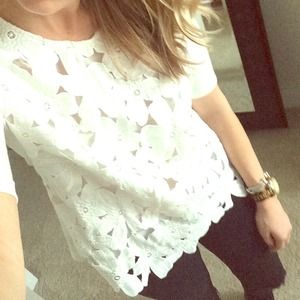 White Lace Anthropologie Top