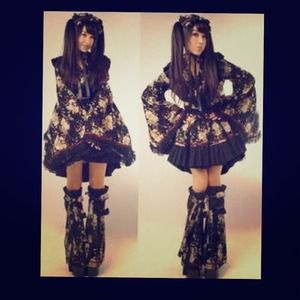 Women Gothic Lolita Mini Kimono Costume