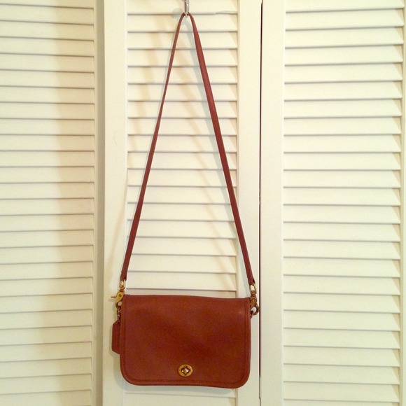 Vintage brown leather coach purse