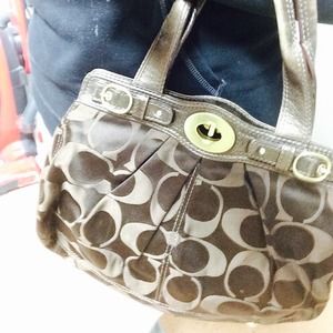 Chocolate brown coach tote