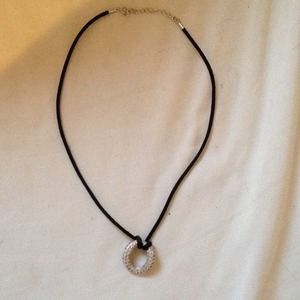 Choker with rhinestone pendant