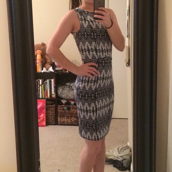 Semi formal black and white dress