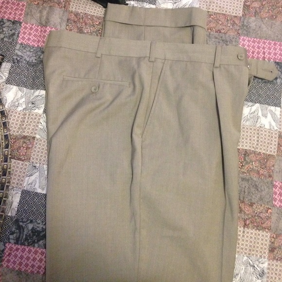 Men's khaki colored dress pants