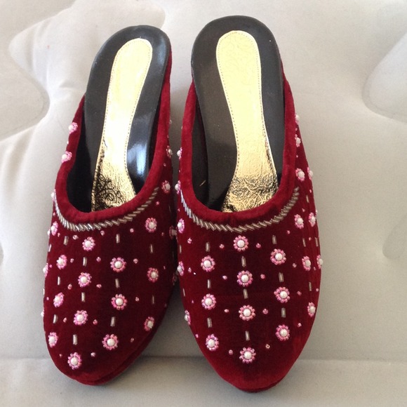 Pre-owned velvet shoes - 7-7.5