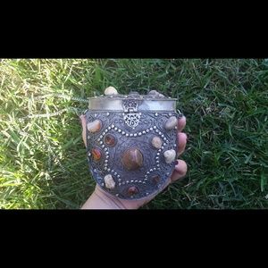 Metal and Stone purse with Chain strap