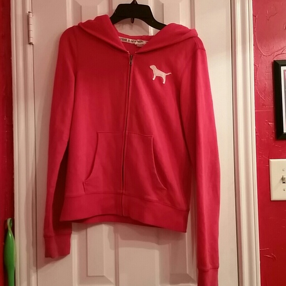 Vs pink zip up hoodie