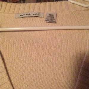 Creme colored short sleeved sweater