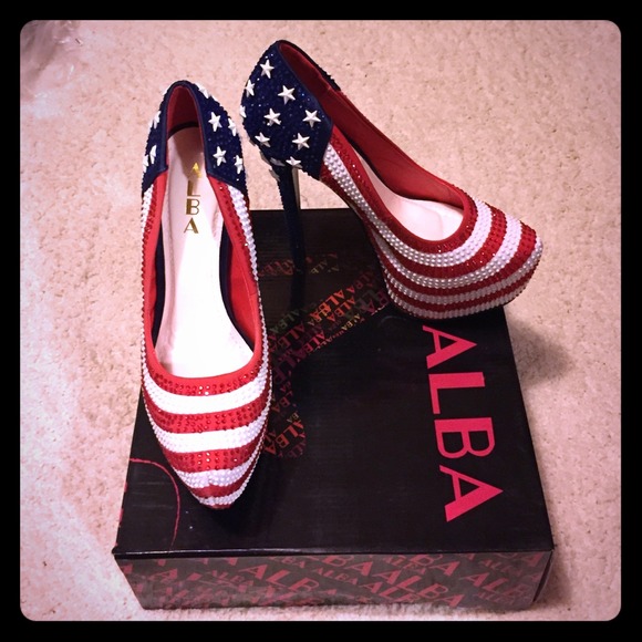 🇺🇸Alba American flag heels🇺🇸