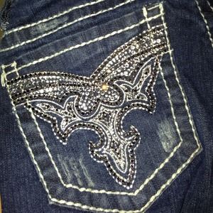 Arden B dark wash ripped jeans