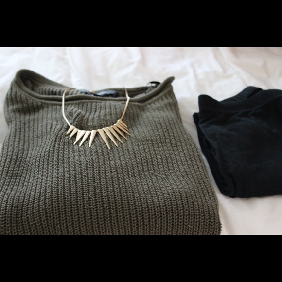 Army green sweater