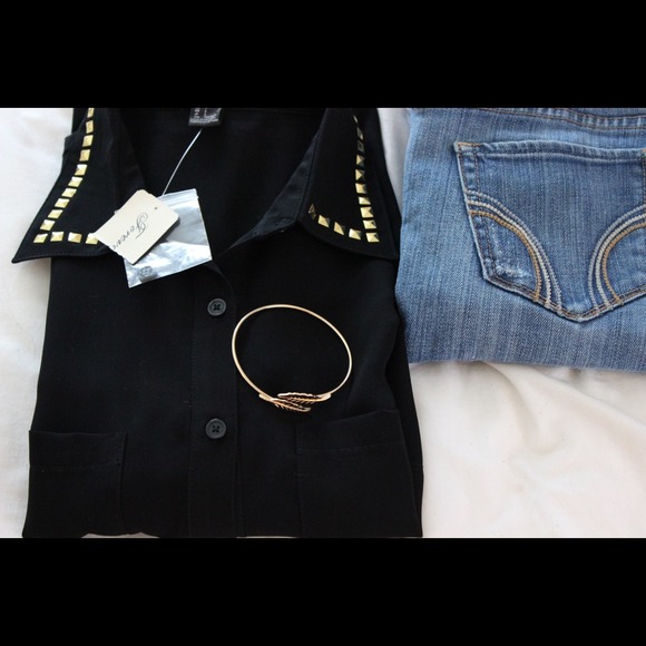 Black studded long sleeve