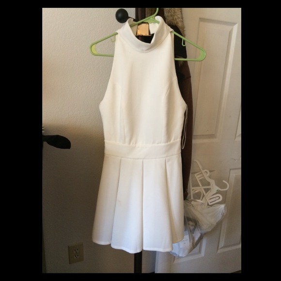 White halter top dress