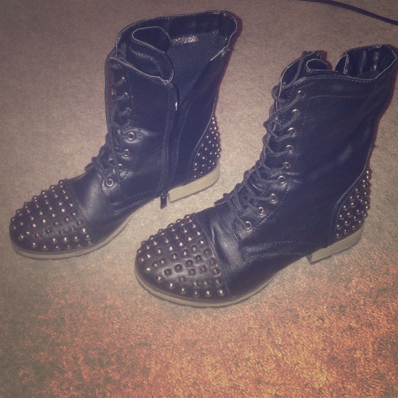 Black studded boots
