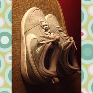 Gray Nike's with Pink Accents