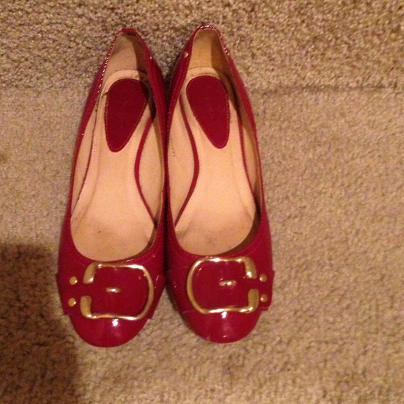 Cute Red NYLA slip on shoes!