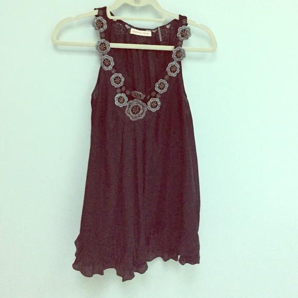 Black silk shift dress with floral bead detail