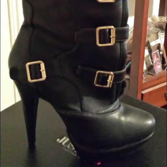 Black high heel boots