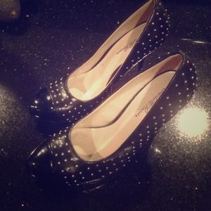 Black studded high heels