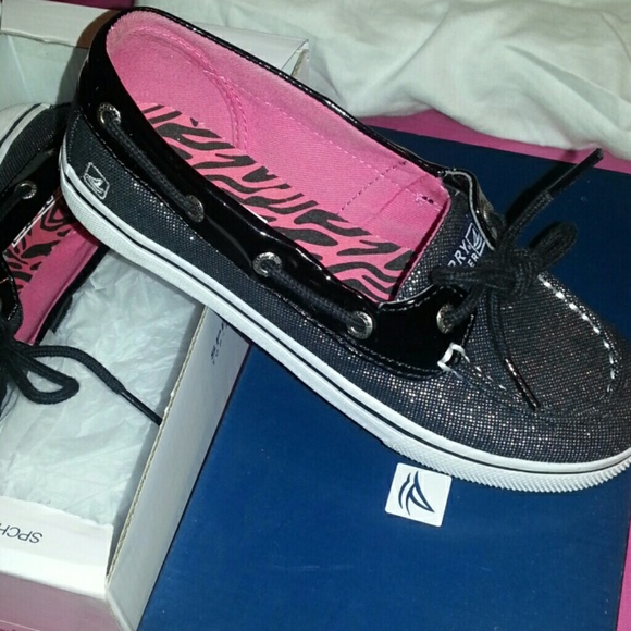 Black sparkle sperry