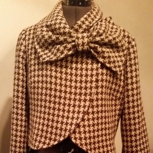 Bow collar houndstooth jacket - Picture 4 of 4