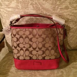 Brand new brown and pink Coach purse