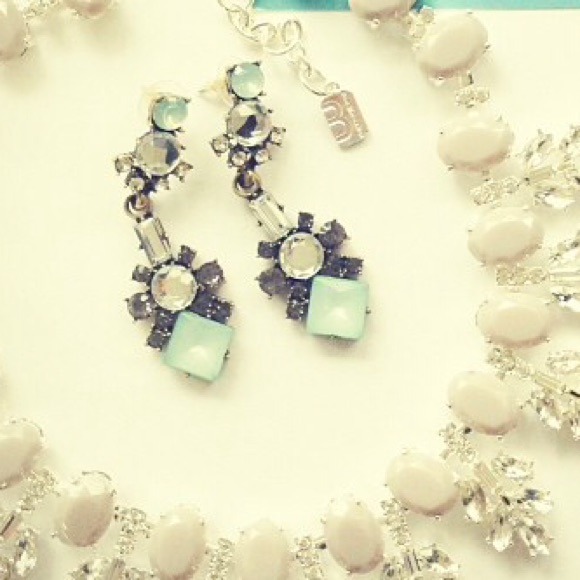 Milk glass statement earrings. J. Crew inspired.