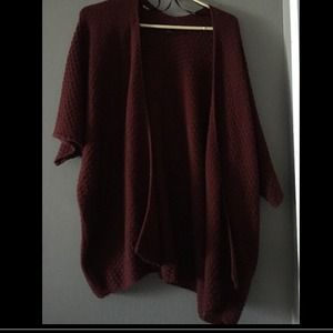 Maroon chunky knit cardigan