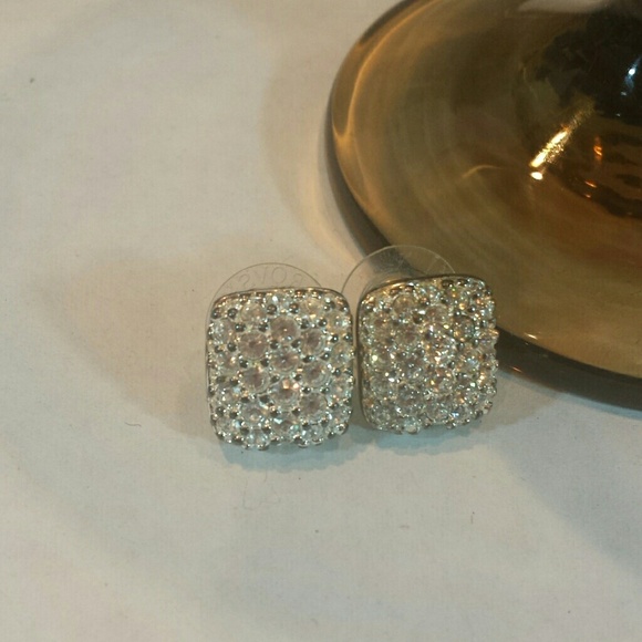 Swarovski Signed Paved Crystal Studded Earrings
