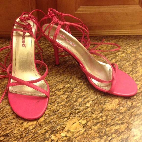 Hot Pink Ankle Wrapped Heels