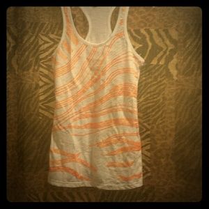 Orange sequin zebra tank top