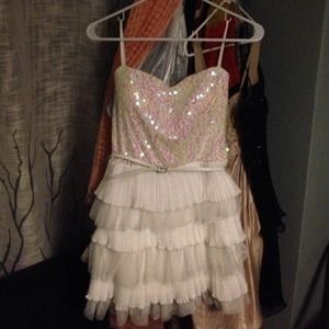 White sparkle short dress