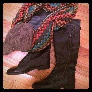 Black Flat Riding Boot