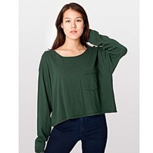 Rare American Apparel Long Sleeved Pocket Crop Top