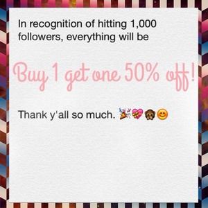 My closet is buy one get one 50% y'all!