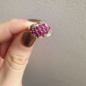 Sterling silver ruby ring