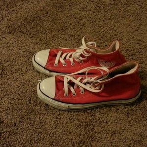 Red high top converse (women 7.5)