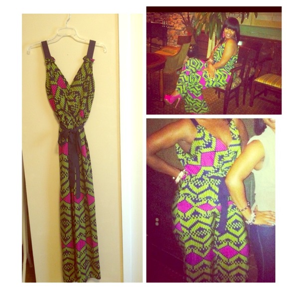TRENDY 🌞Chiffon multi colored jumpsuit!! Only $25