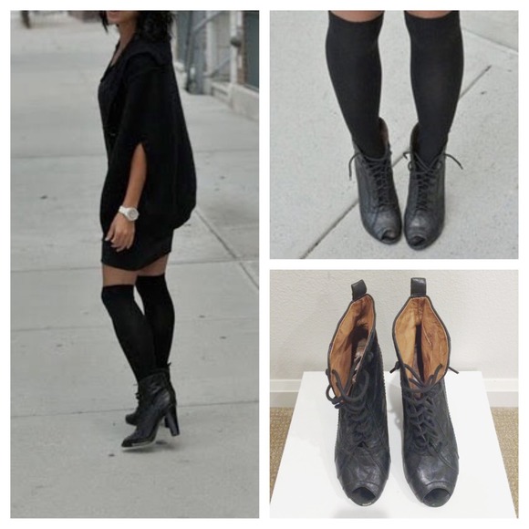Sam Edelman Peep Toe Lace Up Boots