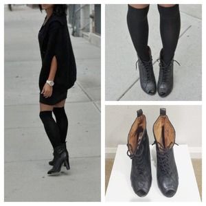 Sam Edelman Peep Toe Lace Up Boots