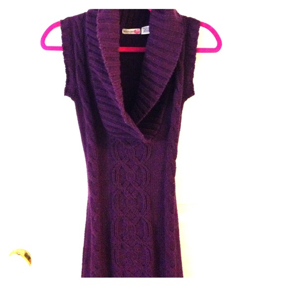 Purple🔮Sleeveless Sweater Dress💁