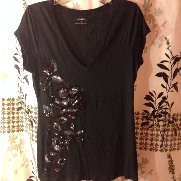 Blacked Sequined T-Shirt